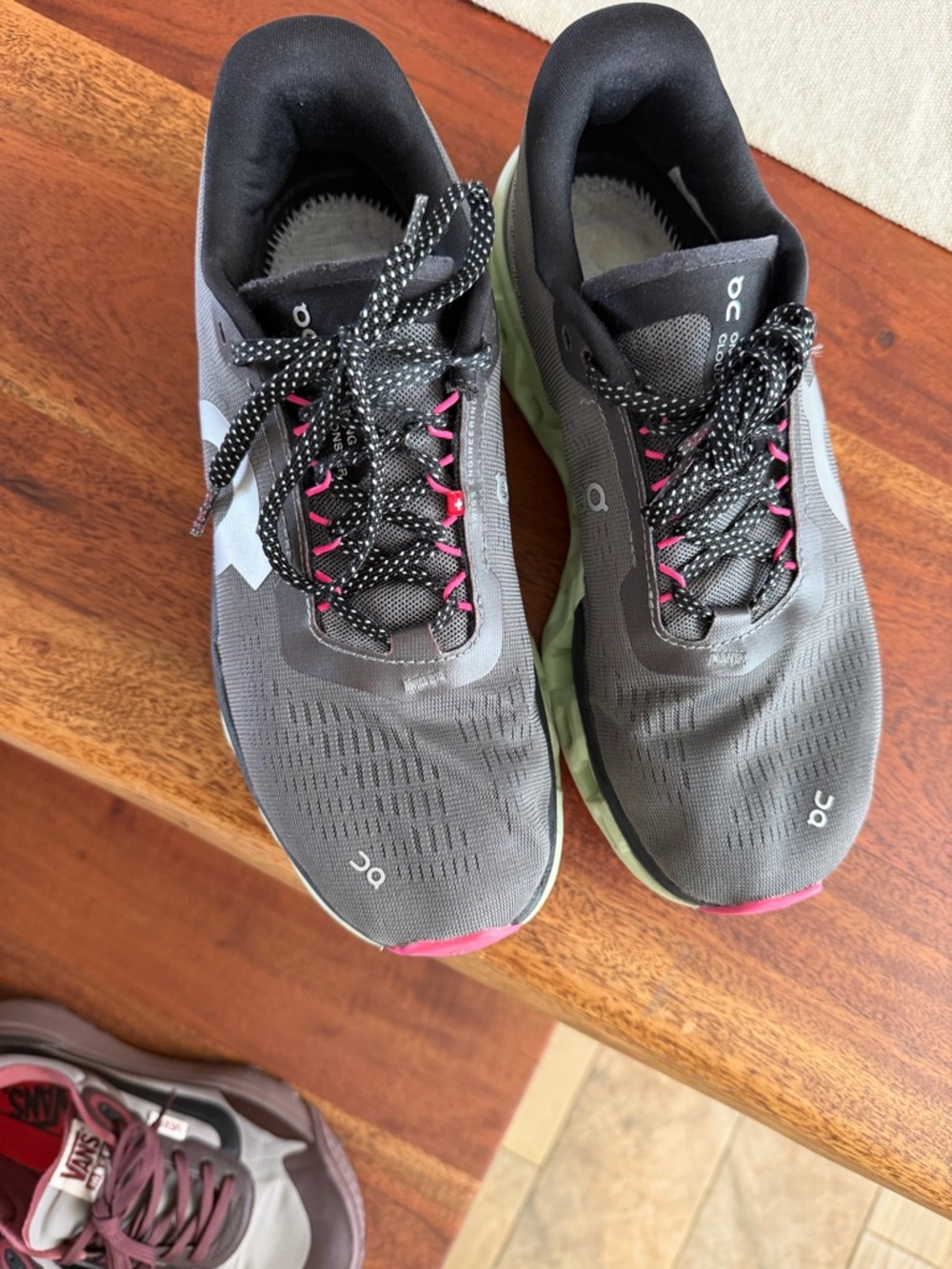 On Running Women's Gray Running Sneakers with Pink Details